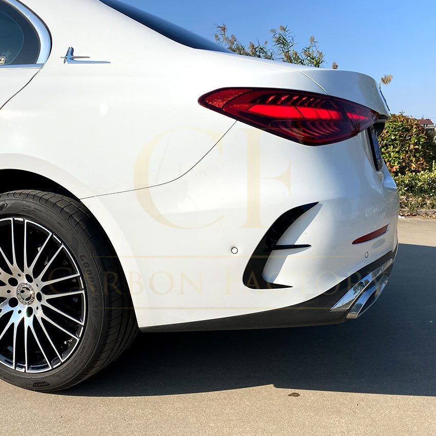 Style B Gloss Black Rear Bumper Trims for Mercedes Benz W206 C Class 22-Present (replacement) - Carbon Factory