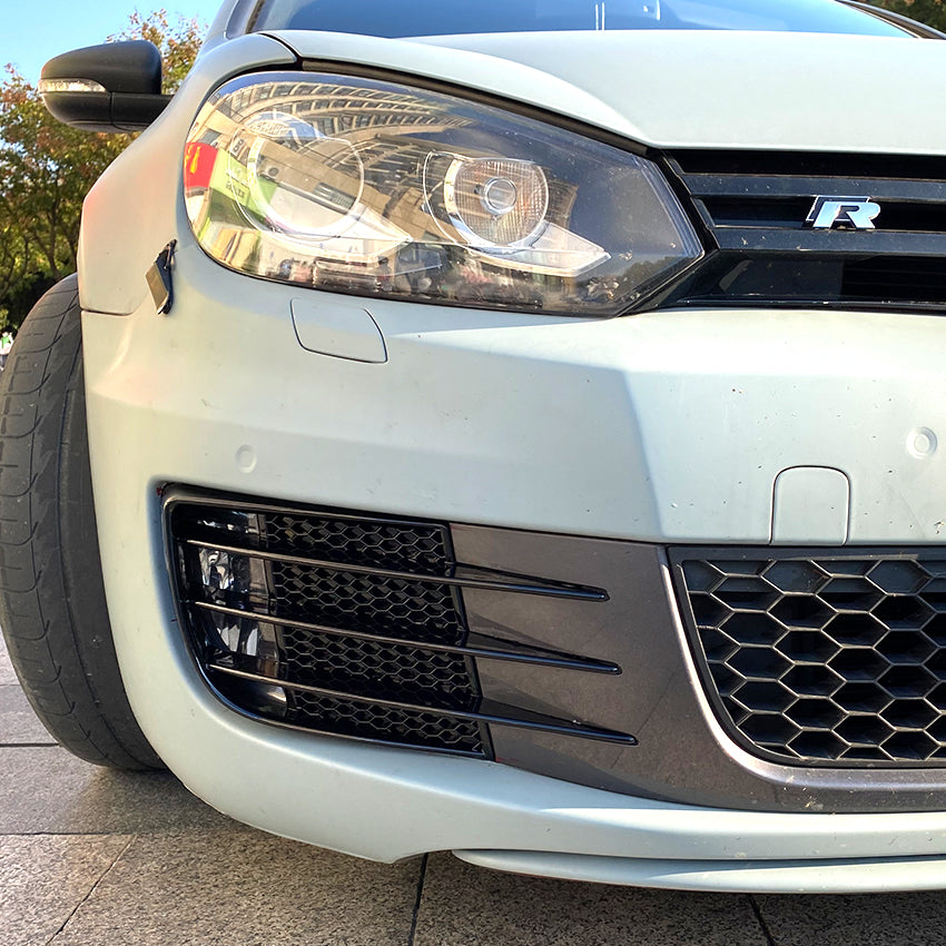 Gloss Black Front Bumper Trims for VW Golf MK6 GTI GTD 08-12