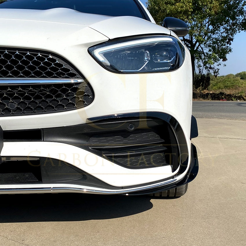 Gloss Black Front Canards for Mercedes Benz W206 C Class 22-Present - Carbon Factory