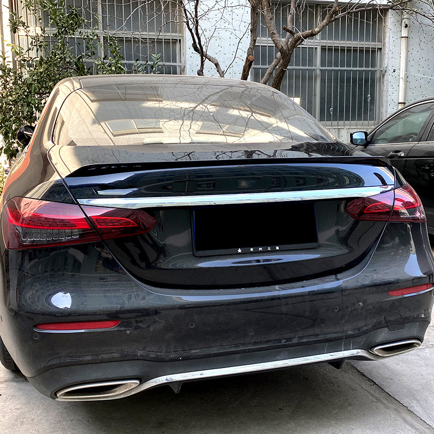 E63 Style Gloss Black Boot Spoiler for Mercedes Benz W213 E Class Saloon 16-23 - Carbon Factory