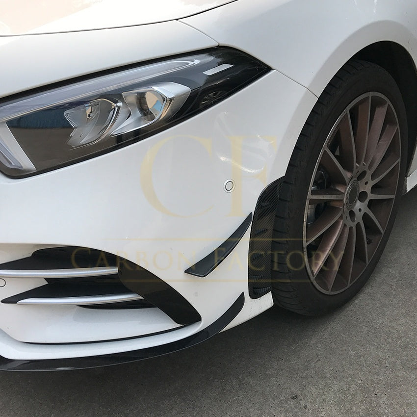Type 1 Gloss Black Front Canards for Mercedes Benz W177 A Class AMG & A35 18-22