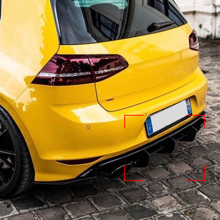 V Style Gloss Black Diffuser for VW Golf MK7 R 14-16