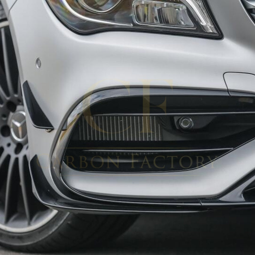 Gloss Black Front Canards Set for Mercedes Benz W117 CLA AMG 16-19