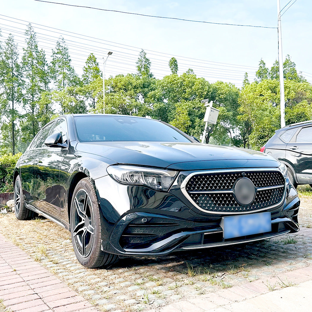 Gloss Black Front Bumper Trims for Mercedes Benz W214 E Class AMG 24-Present - Carbon Factory