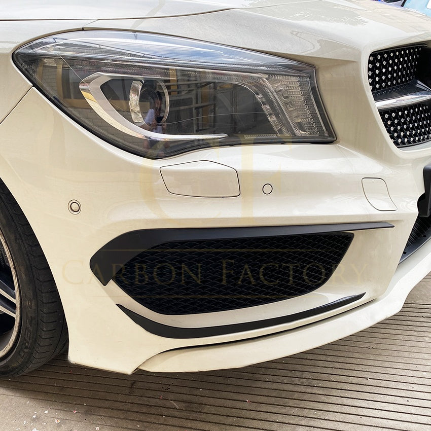 Gloss Black Front Canards (bottom) for Mercedes Benz W117 CLA AMG 13-15 - Carbon Factory