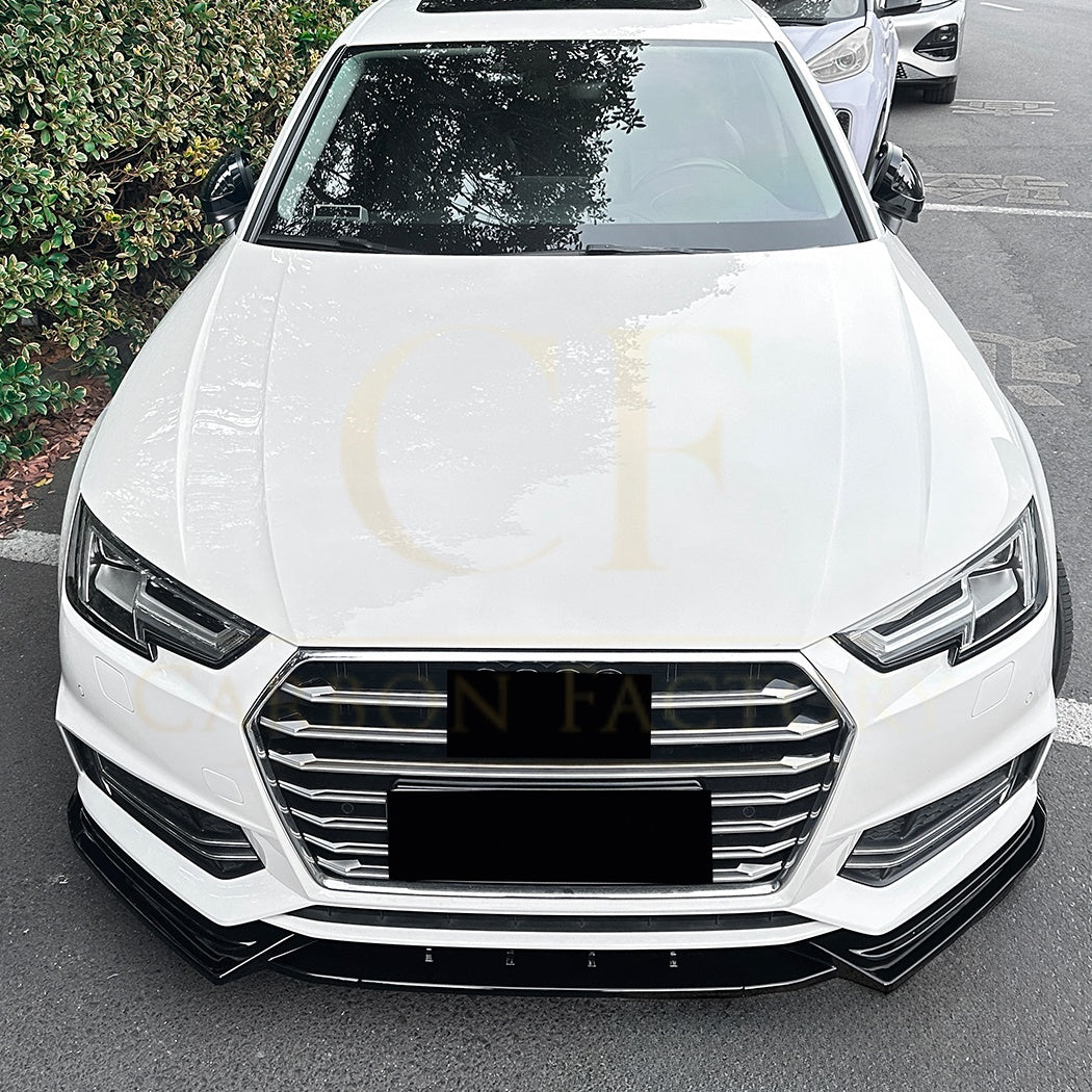 V Style Gloss Black Front Splitter for Audi A4 B9 S Line & S4 15-19