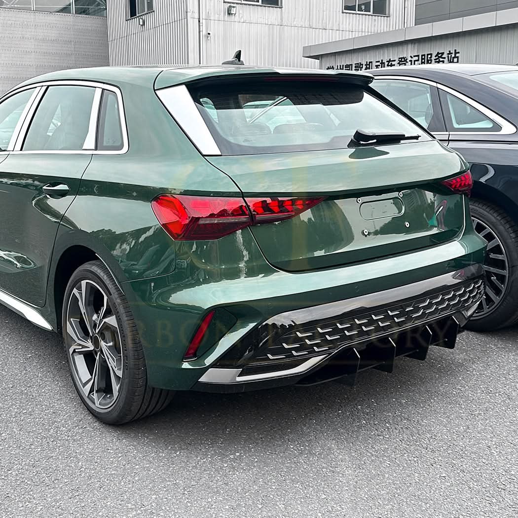 V Style Gloss Black Diffuser for Audi A3 S Line Hatchback 25-Present - Carbon Factory