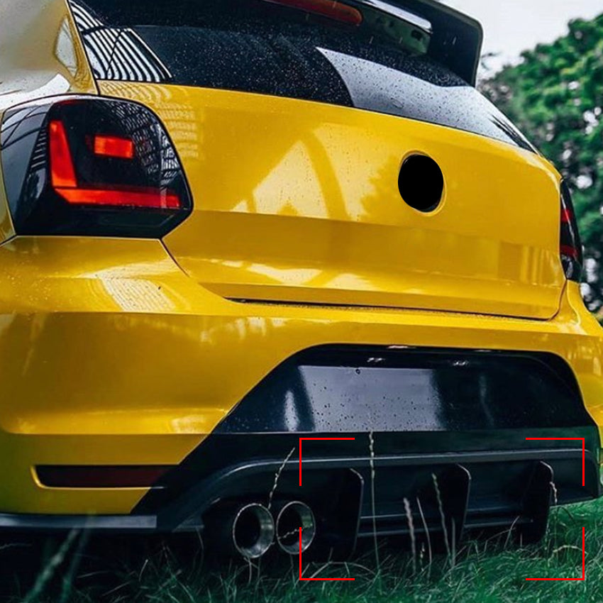 V Style Gloss Black Diffuser for VW Polo MK5 GTI 10-17