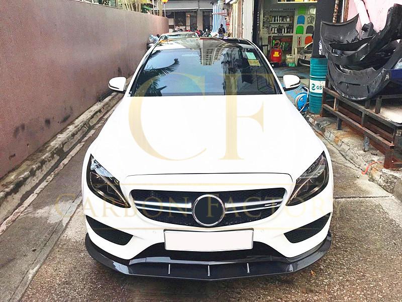 4D Style Carbon Fibre Front Splitter for Mercedes Benz W205 C Class 15-18-Carbon Factory