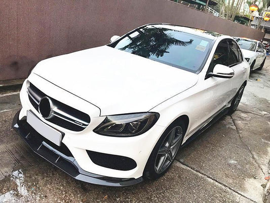 4D Style Carbon Fibre Front Splitter for Mercedes Benz W205 C Class 15-18-Carbon Factory