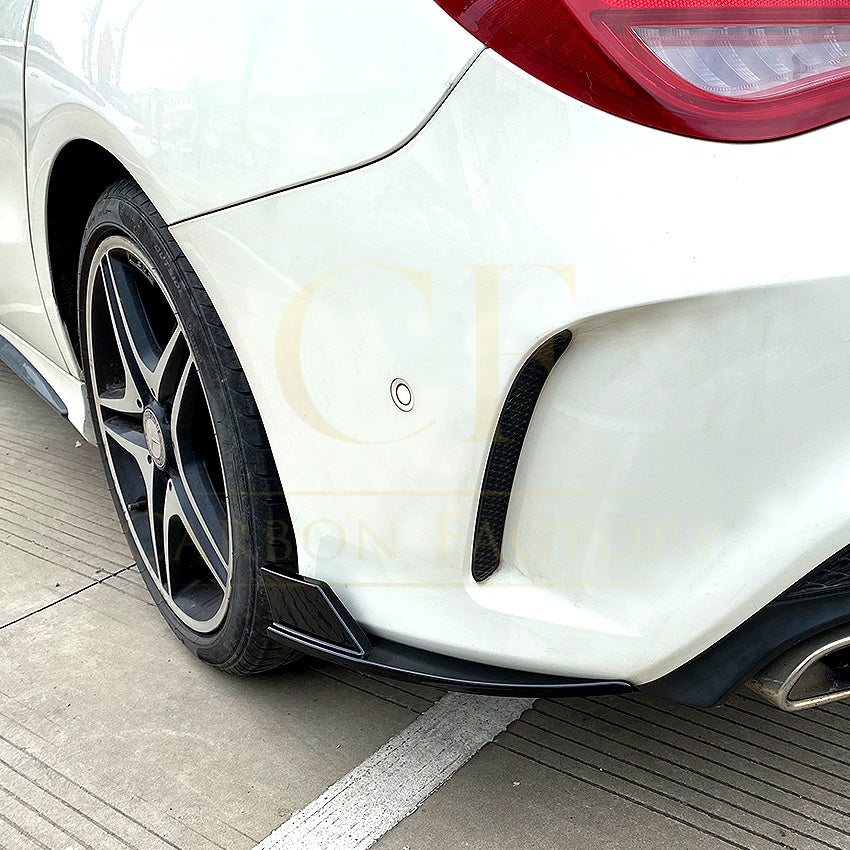 Gloss Black Rear Bumper Spats for Mercedes Benz W117 CLA 13-19 - Carbon Factory