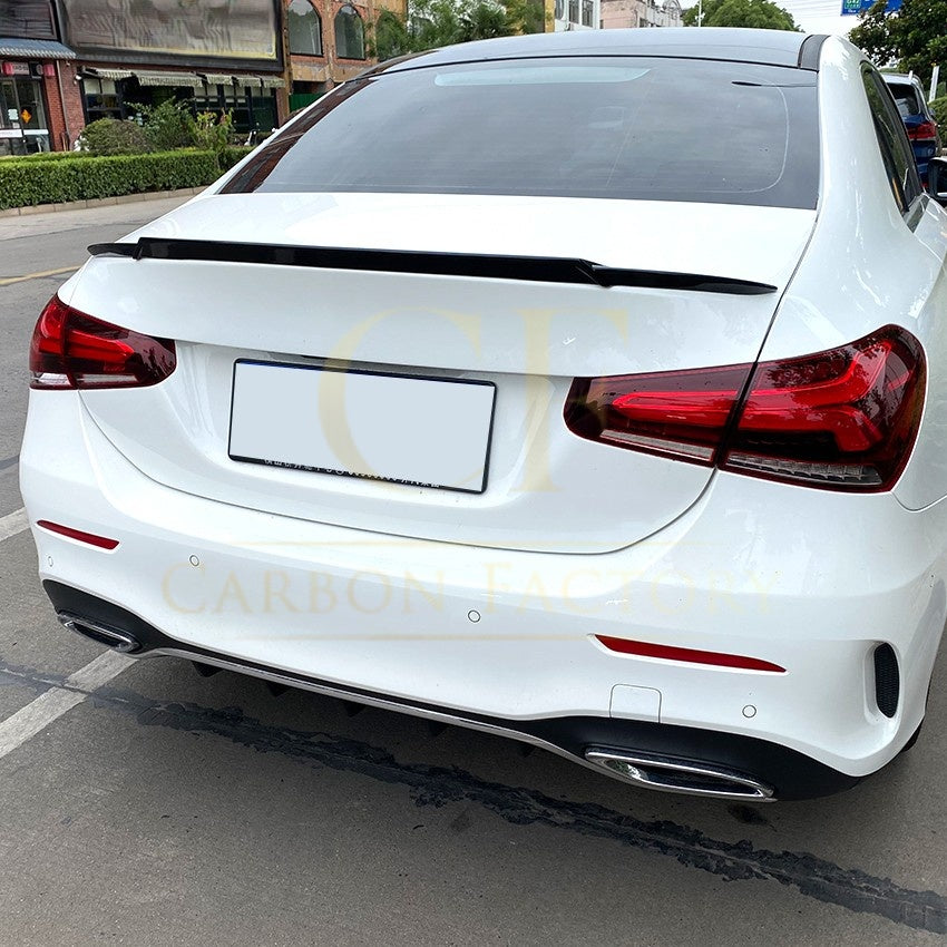 Brabus Style Gloss Black Boot Spoiler for Mercedes Benz W177 A Class Saloon 18-25 - Carbon Factory