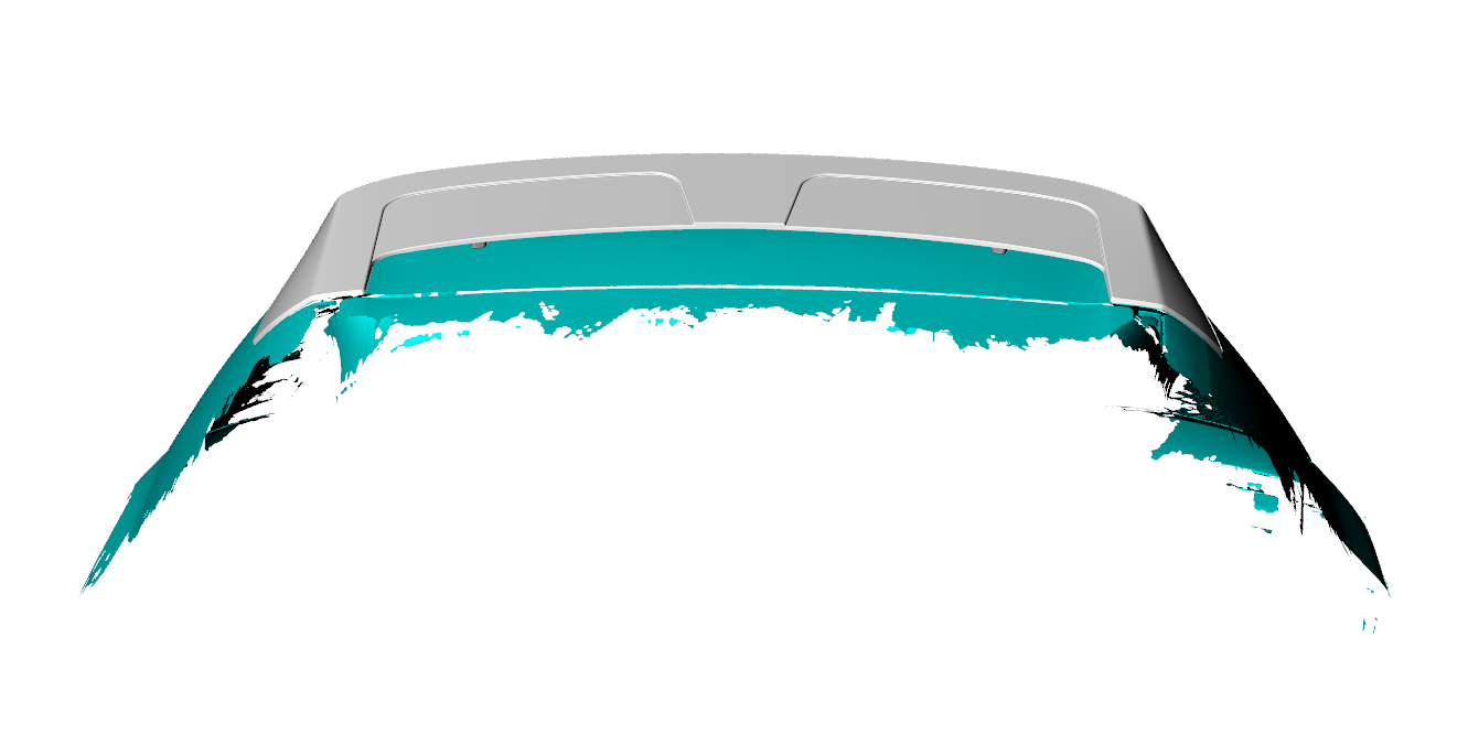 Carbon Fibre roof spoiler for BMW G07 X7, stylish aerodynamic accessory, installed on the vehicle's rear roofline.