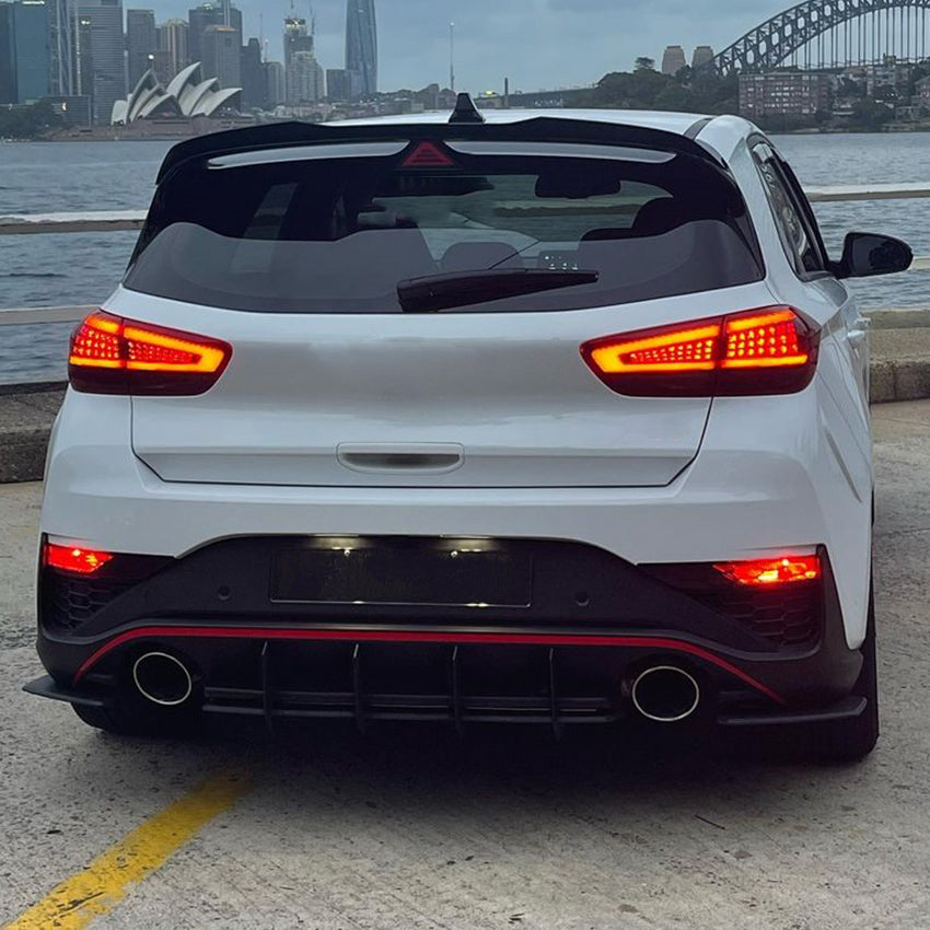 Gloss Black Rear Diffuser for Hyundai i30N MK3.5 20-24