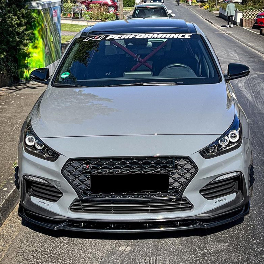 Gloss Black Front Splitter for Hyundai i30N MK3 MK3.5 17-24