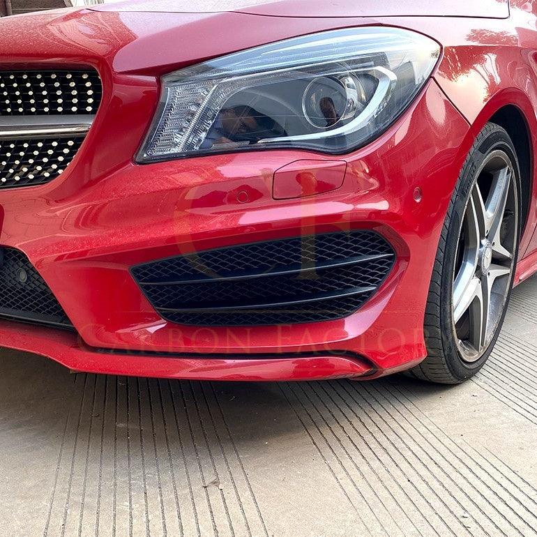 Gloss Black Front Side Grilles for Mercedes Benz W117 CLA AMG 13-15 - Carbon Factory