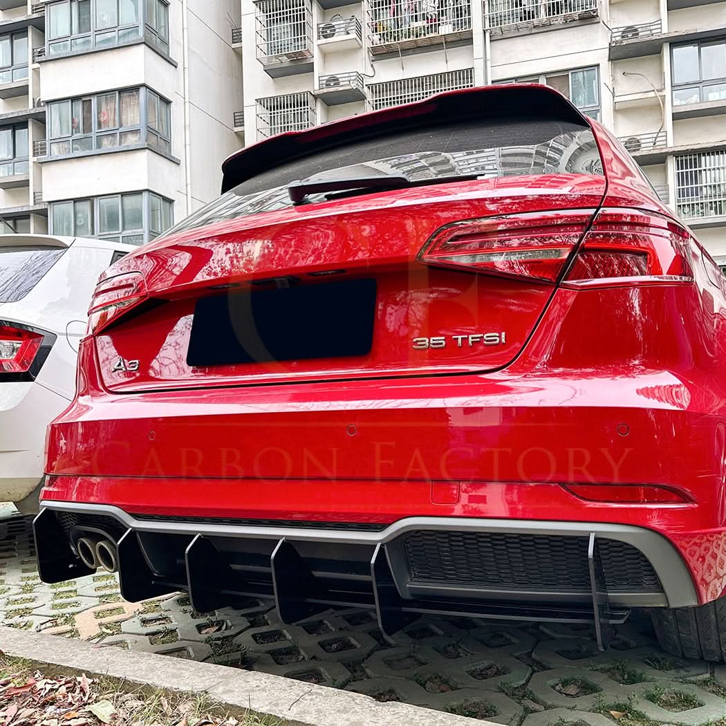 V Style Gloss Black Diffuser for Audi S3 8V Hatchback 17-20 - Carbon Factory