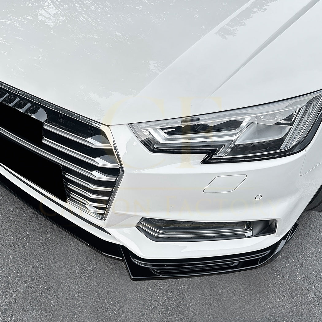 V Style Gloss Black Front Splitter for Audi A4 B9 S Line & S4 15-19 - Carbon Factory