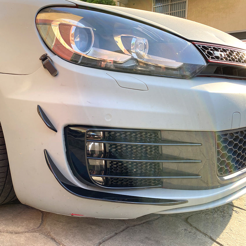 Gloss Black Front Canards for VW Golf MK6 GTI 08-12