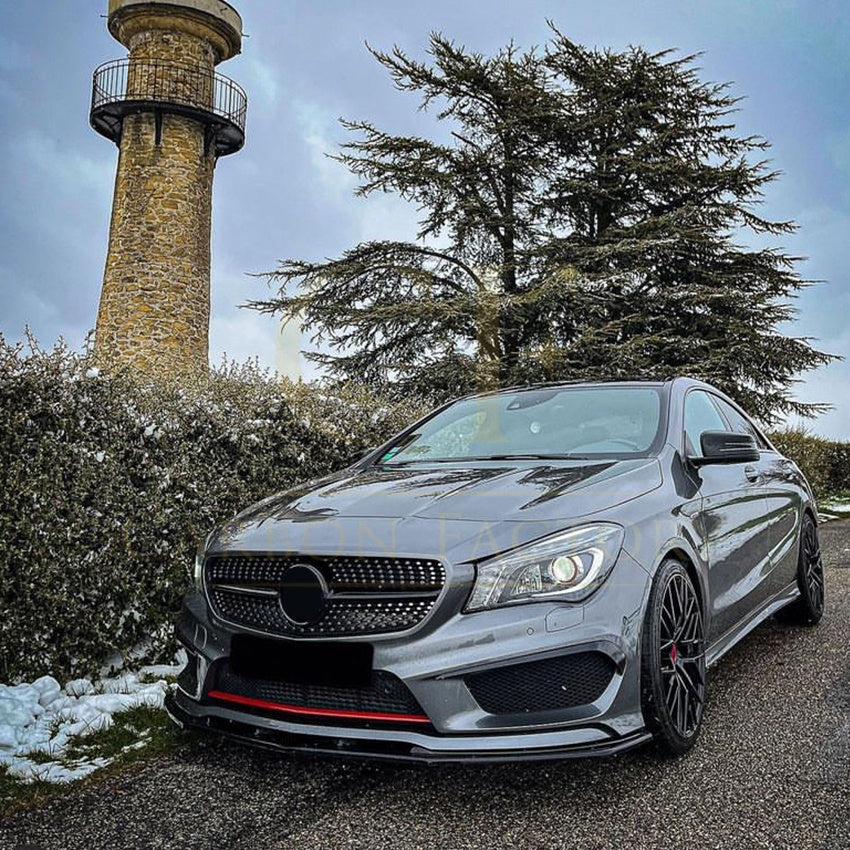 AMG Style Gloss Black Front Splitter for Mercedes Benz W117 CLA AMG 13-15 - Carbon Factory