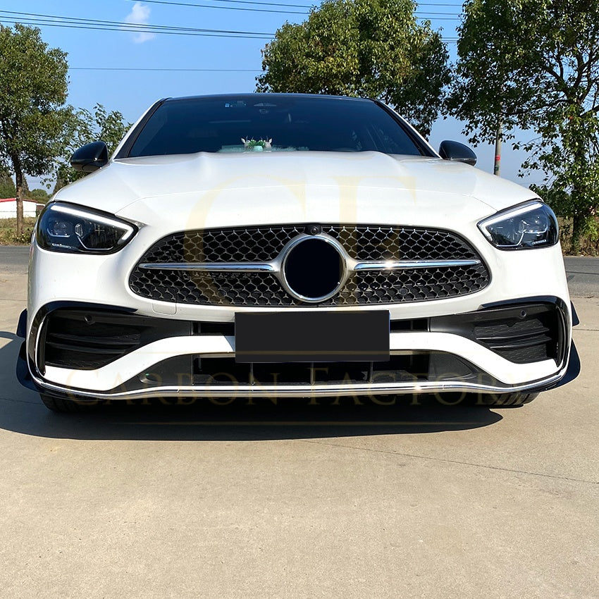 Gloss Black Front Canards for Mercedes Benz W206 C Class 22-Present - Carbon Factory