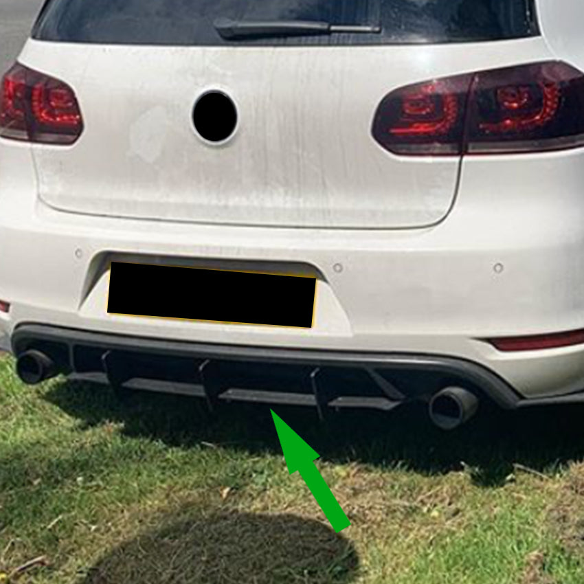 V Style Gloss Black Diffuser for VW Golf MK6 GTI 08-12