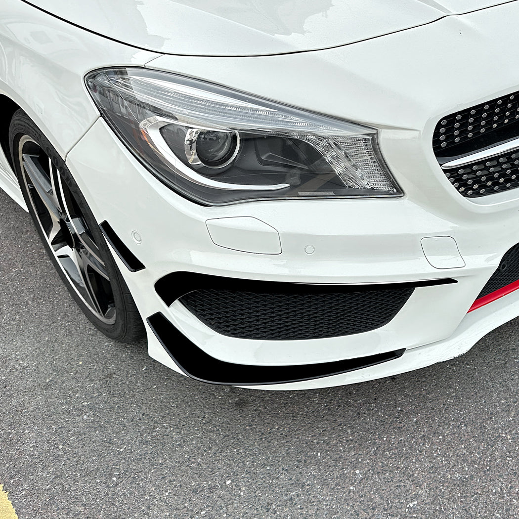 Gloss Black Front Canards set for Mercedes Benz W117 CLA AMG 13-15