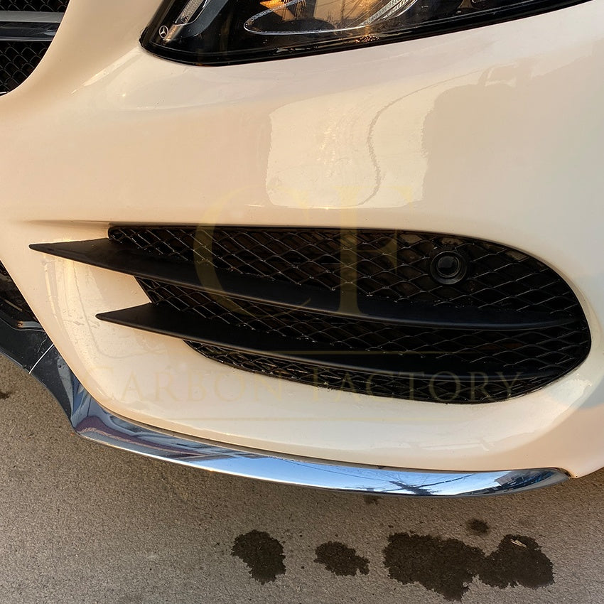 Gloss Black Front Bumper Side Grille for Mercedes Benz W205 C Class 15-18 - Carbon Factory