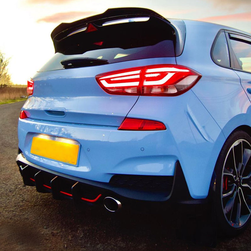 Gloss Black Rear Diffuser for Hyundai i30N MK3 17-19