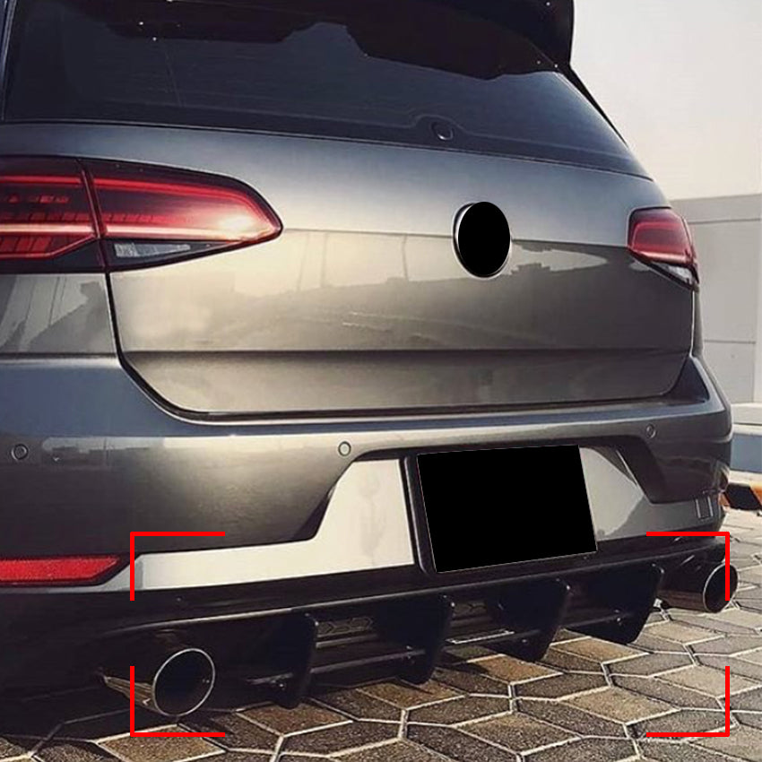 V Style Gloss Black Diffuser for VW Golf MK7.5 GTI 17-20