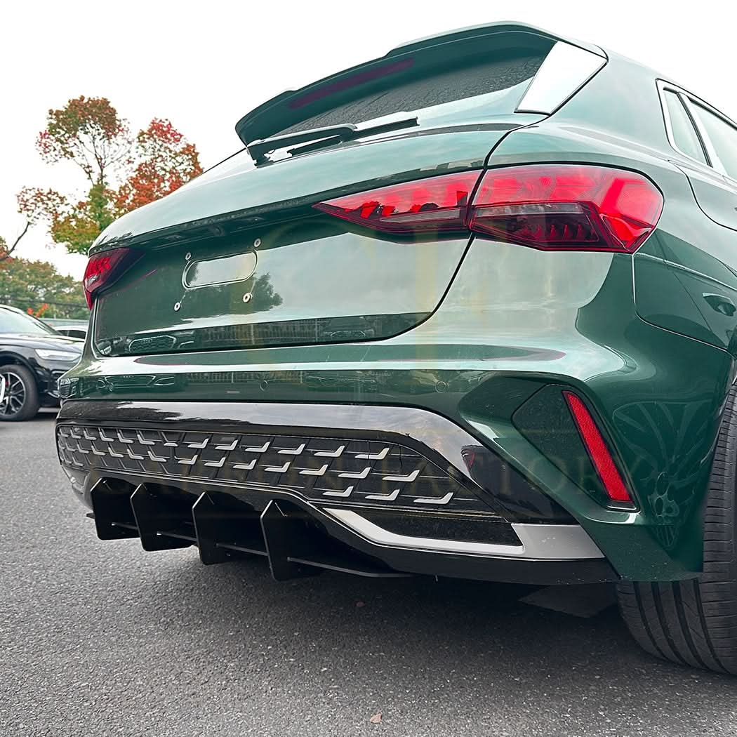 V Style Gloss Black Diffuser for Audi A3 S Line Hatchback 25-Present - Carbon Factory