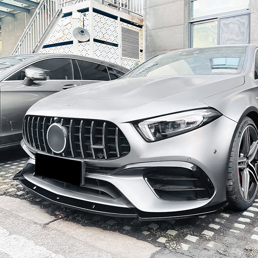 V Style Gloss Black Front Splitter for Mercedes Benz W177 A Class A45 & A45S 18-22