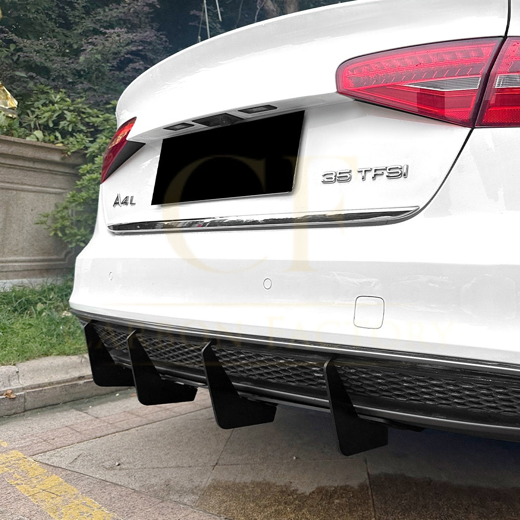 PSM Style Gloss Black Rear Diffuser for Audi B8.5 A4 S Line 13-15