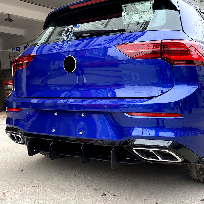 V Style Gloss Black Rear Diffuser for VW Golf MK8 GTI & R 20-23