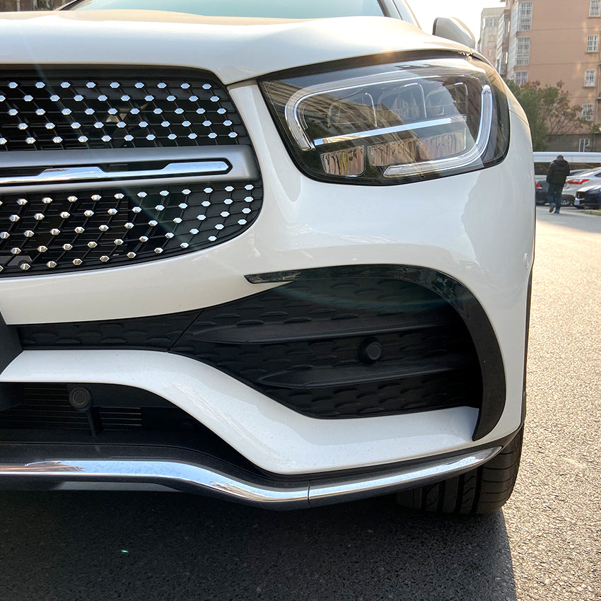 Gloss Black Front Canards for Mercedes Benz X253 C253 GLC 20-22