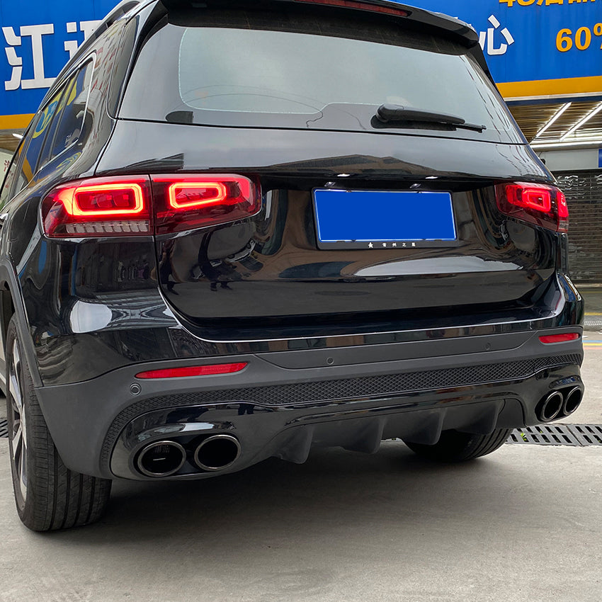 A  Style Gloss Black Rear Diffuser for Mercedes Benz X247 GLB 19-26