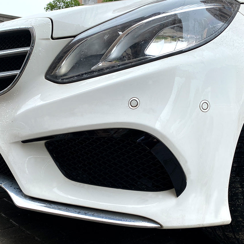 Gloss Black Front Canards for Mercedes Benz W212 E Class Saloon AMG 13-17 - Carbon Factory