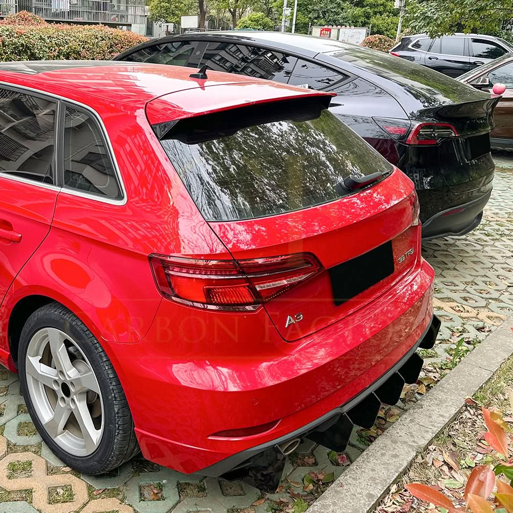 V Style Gloss Black Diffuser for Audi S3 8V Hatchback 17-20 - Carbon Factory