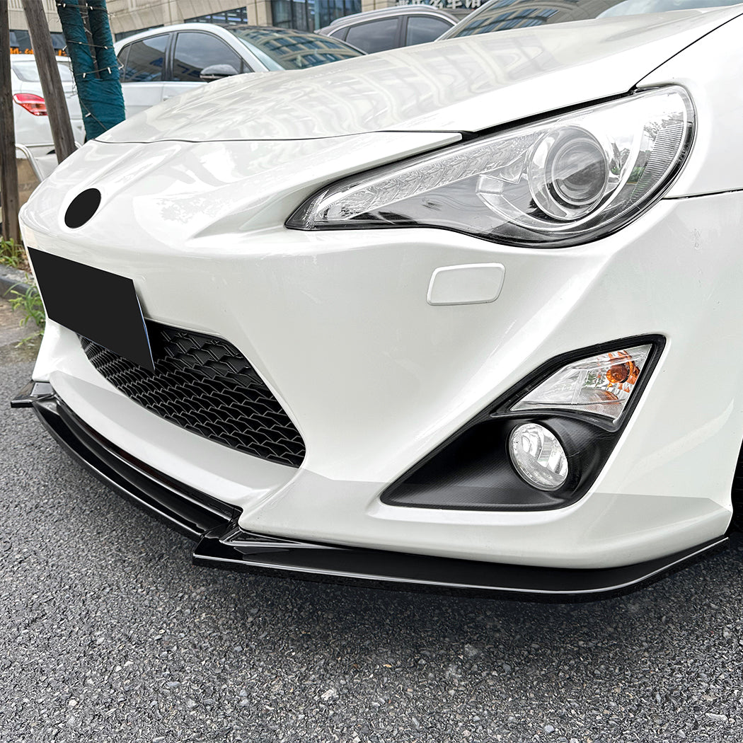 V style Gloss Black Front Splitter for Toyota GT86 12-16