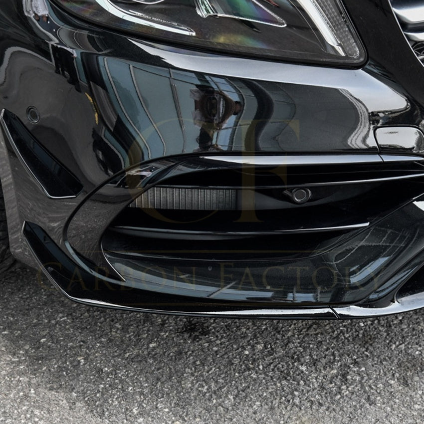 AMG Gloss Black Canards Winglets Splitter (9 Pieces) for Mercedes Benz W176 A Class 16-18 - Carbon Factory
