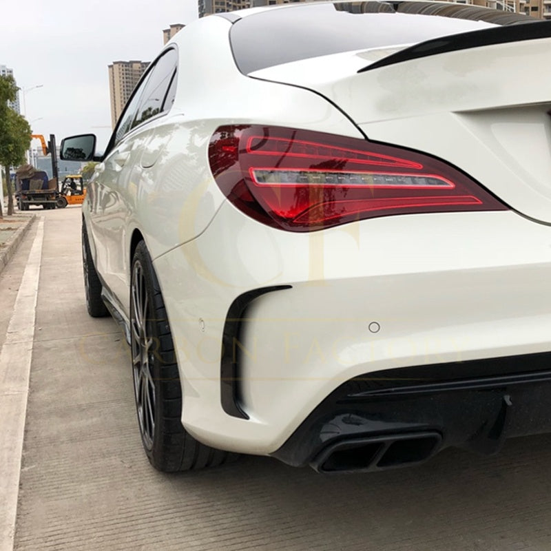 Gloss Black Rear Bumper Trims for Mercedes Benz W117 CLA 13-19 - Carbon Factory