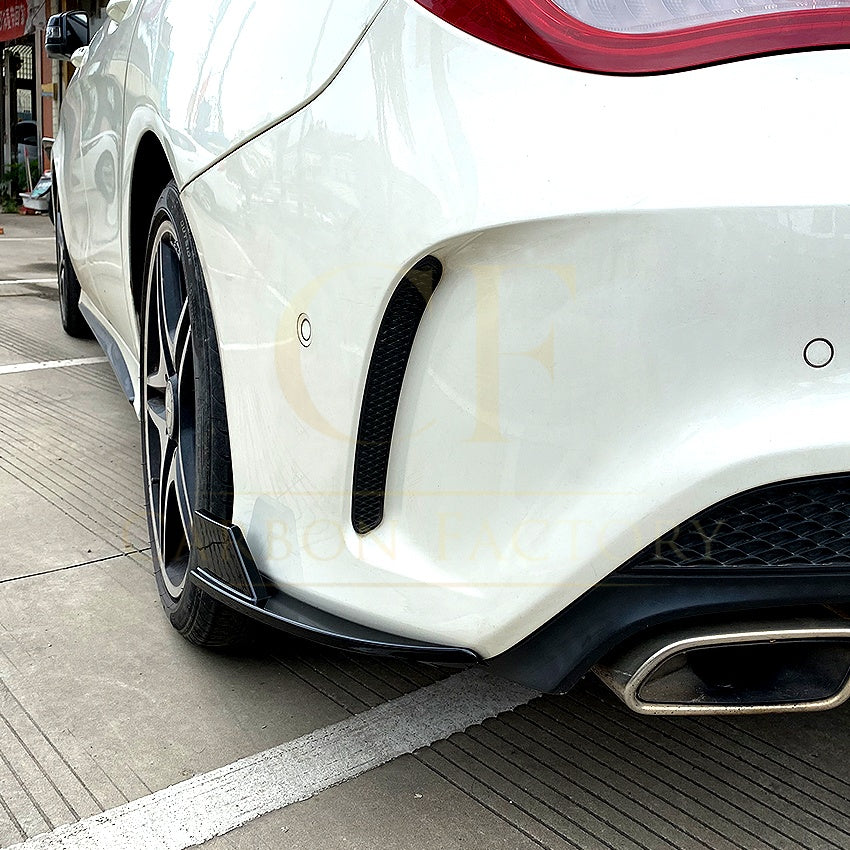Gloss Black Rear Bumper Spats for Mercedes Benz W117 CLA 13-19 - Carbon Factory