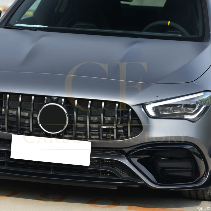Gloss Black Front Canards Set for Mercedes Benz W118 CLA AMG 19-23 - Carbon Factory