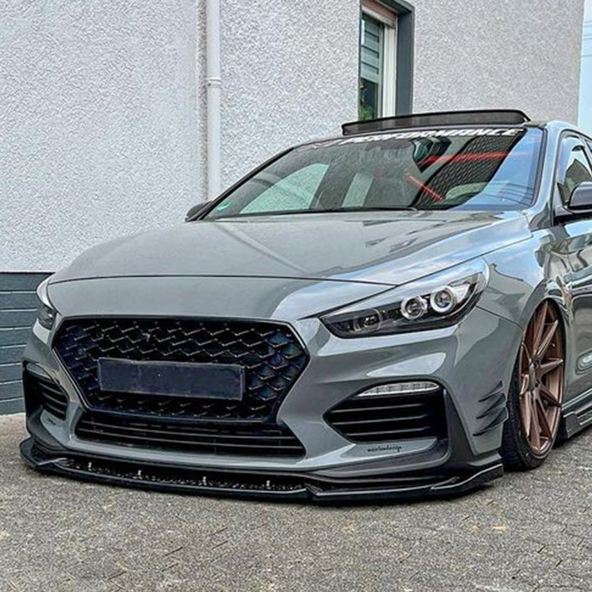 Gloss Black Front Splitter for Hyundai i30N MK3 MK3.5 17-24