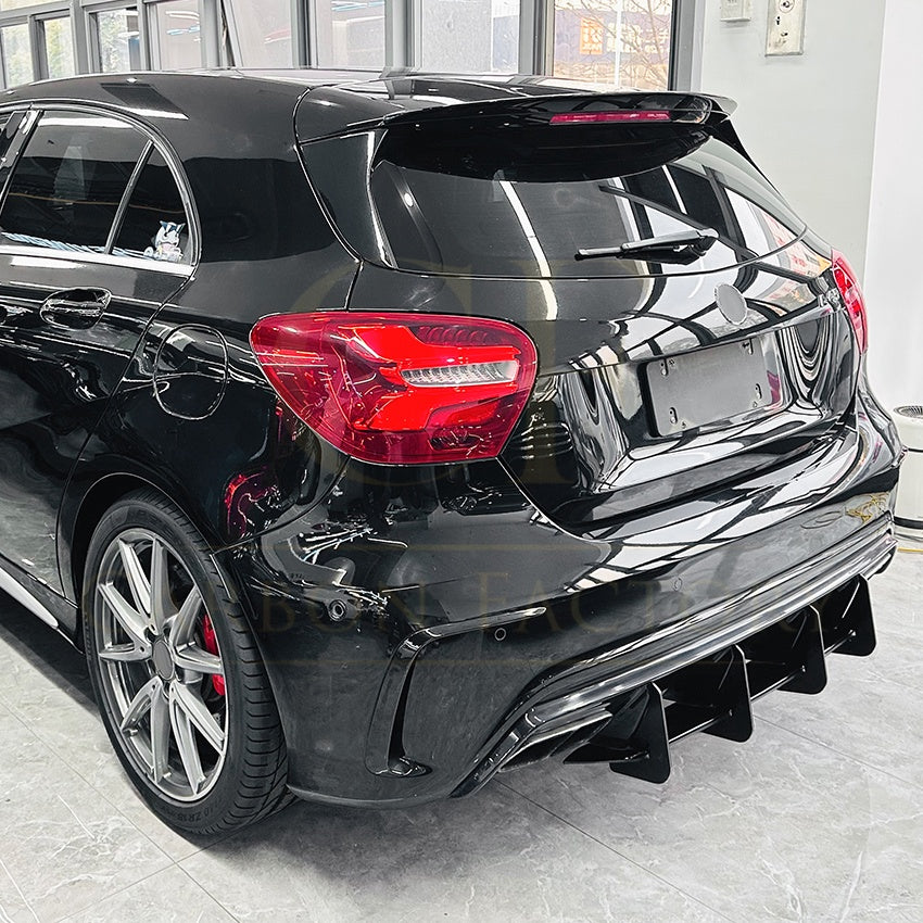V Style Gloss Black Rear Diffuser for Mercedes Benz W176 A45 13-18 - Carbon Factory