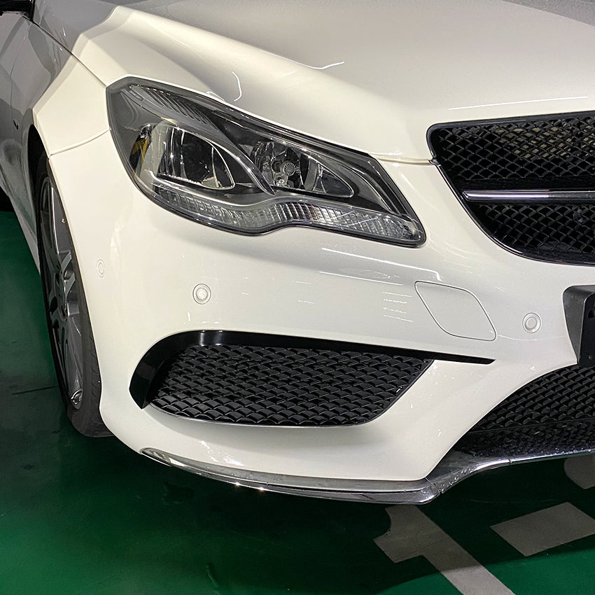 Gloss Black Front Canards for Mercedes Benz C207 E Class Coupe AMG 13-17 - Carbon Factory