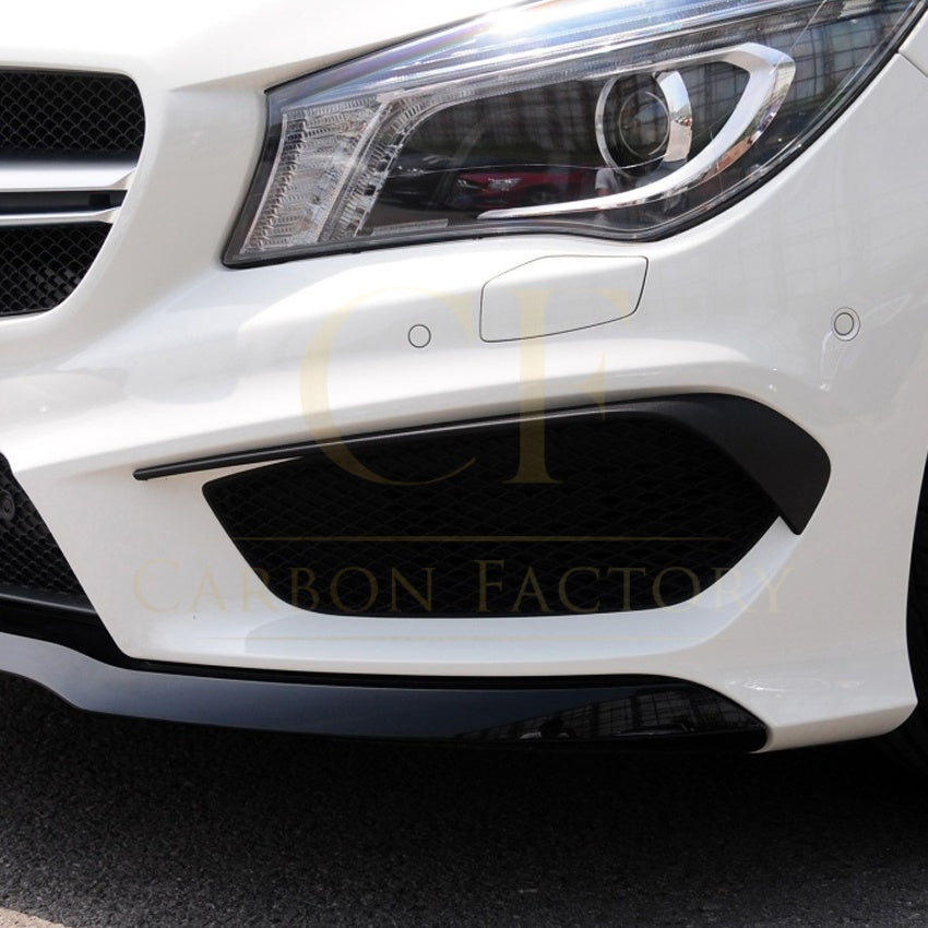 Gloss Black Front Canards (top) for Mercedes Benz W117 CLA AMG 13-15 - Carbon Factory