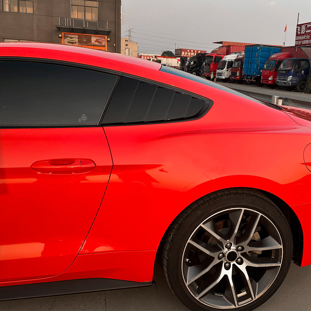 Gloss Black Window Louver Vents for Ford Mustang S550 MK6 15-23