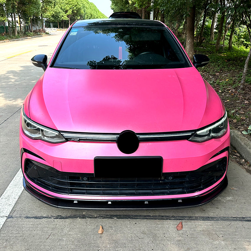 V Style Gloss Black Front Splitter for VW Golf MK8 GTI & R Line 20-23