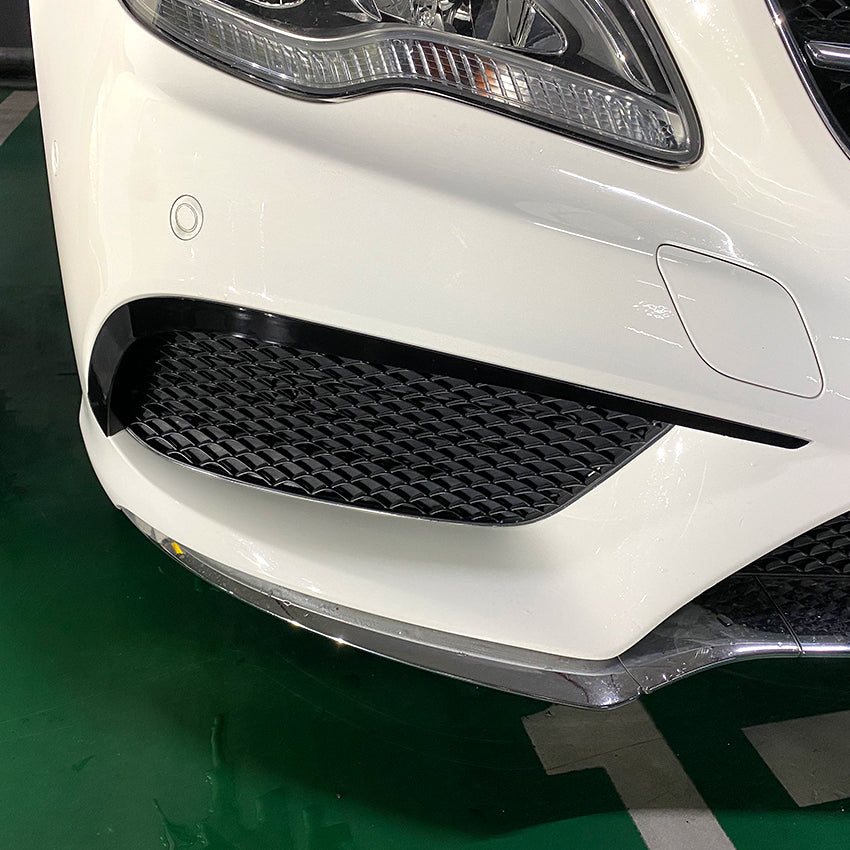 Gloss Black Front Canards for Mercedes Benz C207 E Class Coupe AMG 13-17 - Carbon Factory